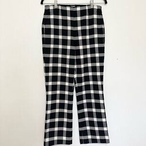 Gap NWOT plaid black and white crop flair trousers size 4